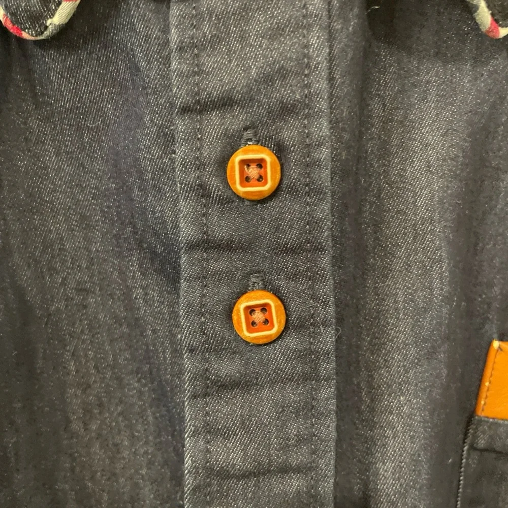 Men's Casual Button Down Shirts - Blue and Black - Picture 10 of 12